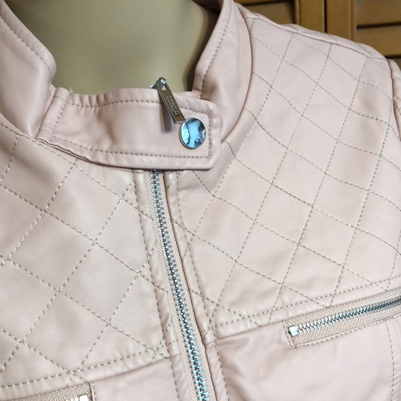 Light Pink Faux Leather Guess Jacket - Picture 2 of 9